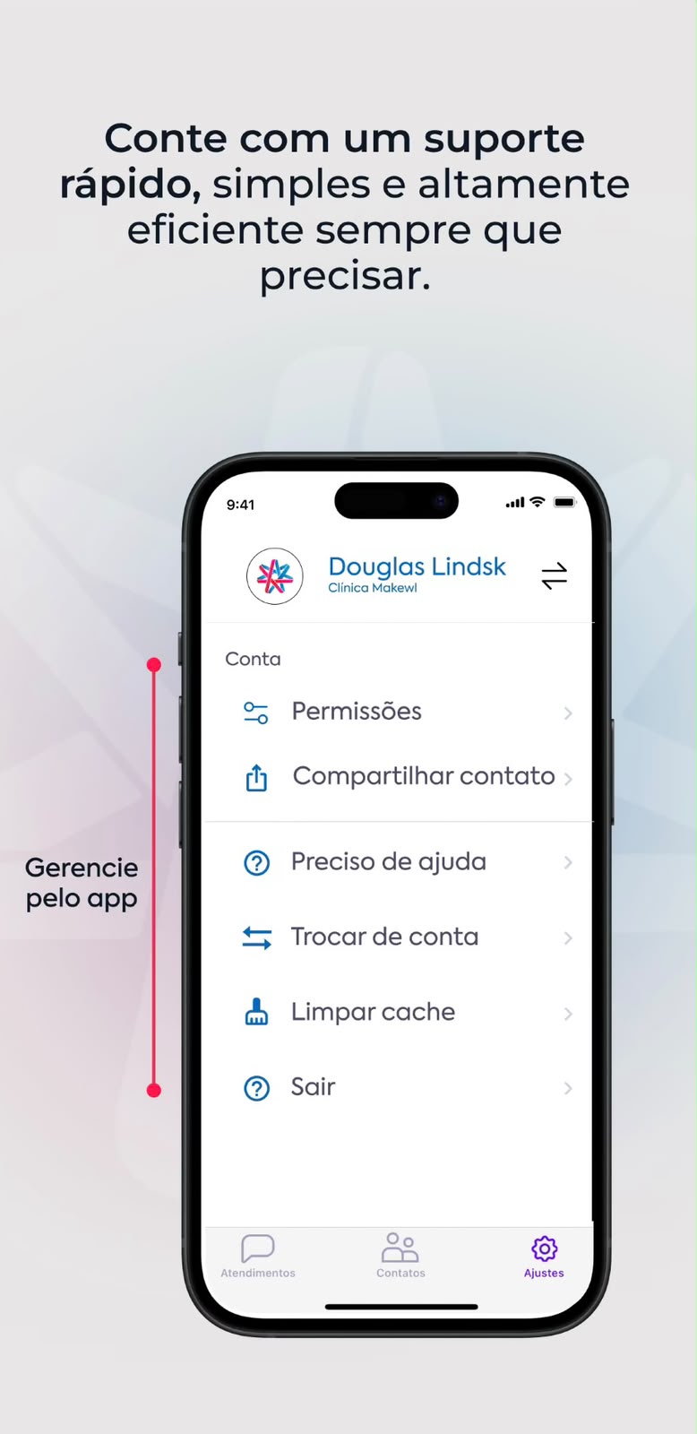 Gerencie tudo pelo app